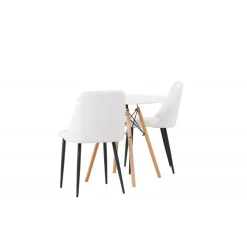 Rundt Spisebordssæt Danburi med stole Night - Hvid