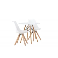 Rundt Spisebordssæt Danburi med stole Zeno - Hvid