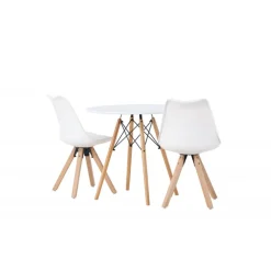 Rundt Spisebordssæt Danburi med stole Zeno - Hvid
