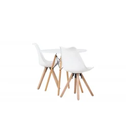 Rundt Spisebordssæt Danburi med stole Zeno - Hvid