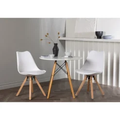 Rundt Spisebordssæt Danburi med stole Zeno - Hvid