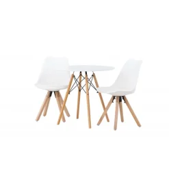 Rundt Spisebordssæt Danburi med stole Zeno - Hvid