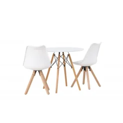 Rundt Spisebordssæt Danburi med stole Zeno - Hvid