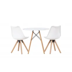 Rundt Spisebordssæt Danburi med stole Zeno - Hvid