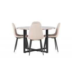 Rundt Spisebordssæt Durango med stole Polar