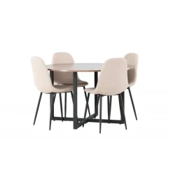 Rundt Spisebordssæt Durango med stole Polar