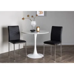 Rundt Spisebordssæt Hamden med 2 stole Lily