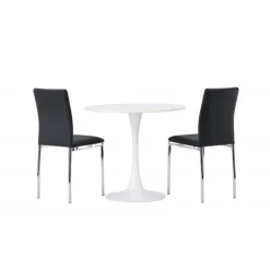 Rundt Spisebordssæt Hamden med 2 stole Lily