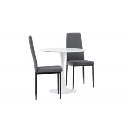 Rundt Spisebordssæt Hamden med 2 stole Petra