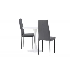 Rundt Spisebordssæt Hamden med 2 stole Petra