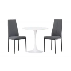 Rundt Spisebordssæt Hamden med 2 stole Petra