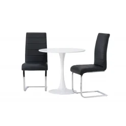 Rundt Spisebordssæt Hamden med 2 stole Tempo