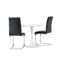 Rundt Spisebordssæt Hamden med 2 stole Tempo