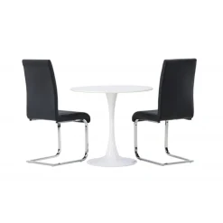 Rundt Spisebordssæt Hamden med 2 stole Tempo