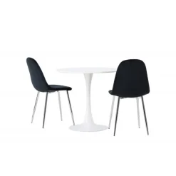 Rundt Spisebordssæt Hamden med 2 stole Polar