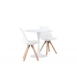 Rundt Spisebordssæt Hamden med 2 stole Zeno