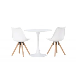 Rundt Spisebordssæt Hamden med 2 stole Zeno