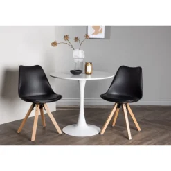 Rundt Spisebordssæt Hamden med 2 stole Zeno