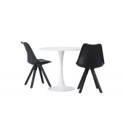 Rundt Spisebordssæt Hamden med 2 stole Zeno