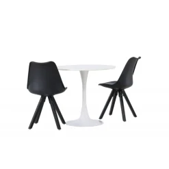 Rundt Spisebordssæt Hamden med 2 stole Zeno