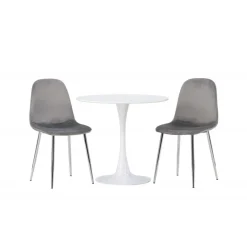 Rundt Spisebordssæt Hamden med 2 stole Eva