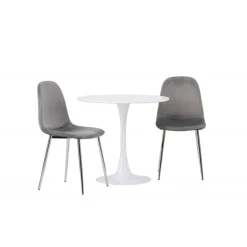 Rundt Spisebordssæt Hamden med 2 stole Eva