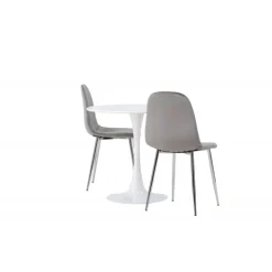 Rundt Spisebordssæt Hamden med 2 stole Eva