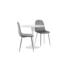 Rundt Spisebordssæt Hamden med 2 stole Eva