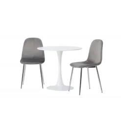 Rundt Spisebordssæt Hamden med 2 stole Eva