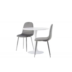 Rundt Spisebordssæt Hamden med 2 stole Eva