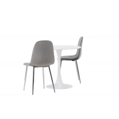 Rundt Spisebordssæt Hamden med 2 stole Eva