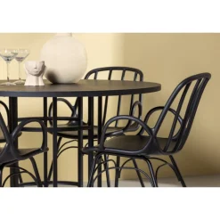 Rundt Spisebordssæt København med Dyron stole - Sort