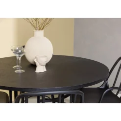 Rundt Spisebordssæt København med Dyron stole - Sort