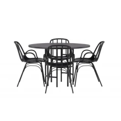 Rundt Spisebordssæt København med Dyron stole - Sort