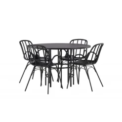 Rundt Spisebordssæt København med Dyron stole - Sort