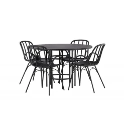 Rundt Spisebordssæt København med Dyron stole - Sort