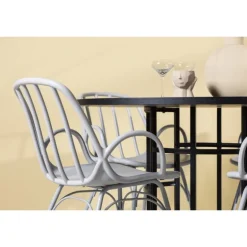 Rundt Spisebordssæt København med Dyron stole - Sort og Gråbeige