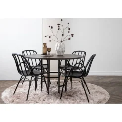 Rundt Spisebordssæt København med Dyron stole - Sort og Mocca