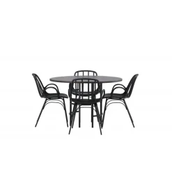 Rundt Spisebordssæt København med Dyron stole - Sort og Mocca