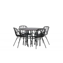 Rundt Spisebordssæt København med Dyron stole - Sort og Mocca