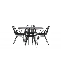 Rundt Spisebordssæt København med Dyron stole - Sort og Mocca