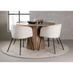 Rundt Spisebordssæt Lanzo med 4 x Spisebordstole Berit