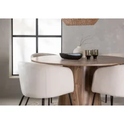 Rundt Spisebordssæt Lanzo med 4 x Spisebordstole Berit