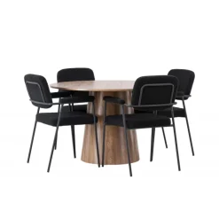 Rundt Spisebordssæt Lanzo med stole Yesterday