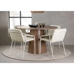Rundt Spisebordssæt Lanzo med stole Tvist