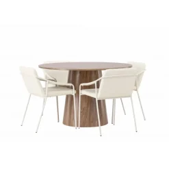 Rundt Spisebordssæt Lanzo med stole Tvist