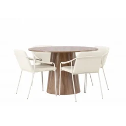 Rundt Spisebordssæt Lanzo med stole Tvist