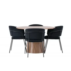 Rundt Spisebordssæt Lanzo med stole Selma