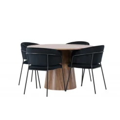 Rundt Spisebordssæt Lanzo med stole Selma