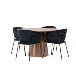 Rundt Spisebordssæt Lanzo med stole Selma